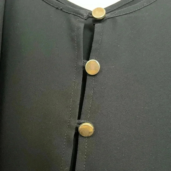 *FREE* Tristan Black Sleeveless Top | Open Back, Gold Button Detail, Fully Lined - Picture 3 of 8